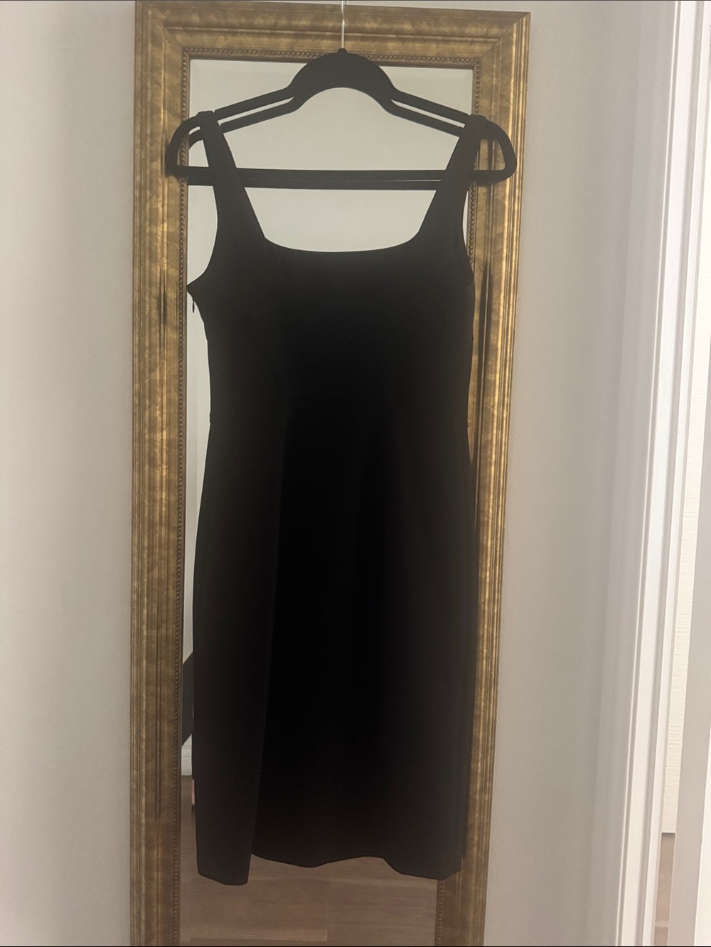 Diane Von Furstenberg Black Square-Neck Midi Dress
